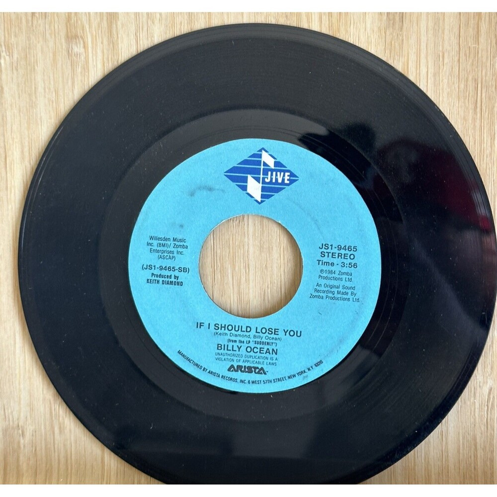 Billy Ocean There'll be sad songs -If I should lose You 7" 45 Jive record 1984